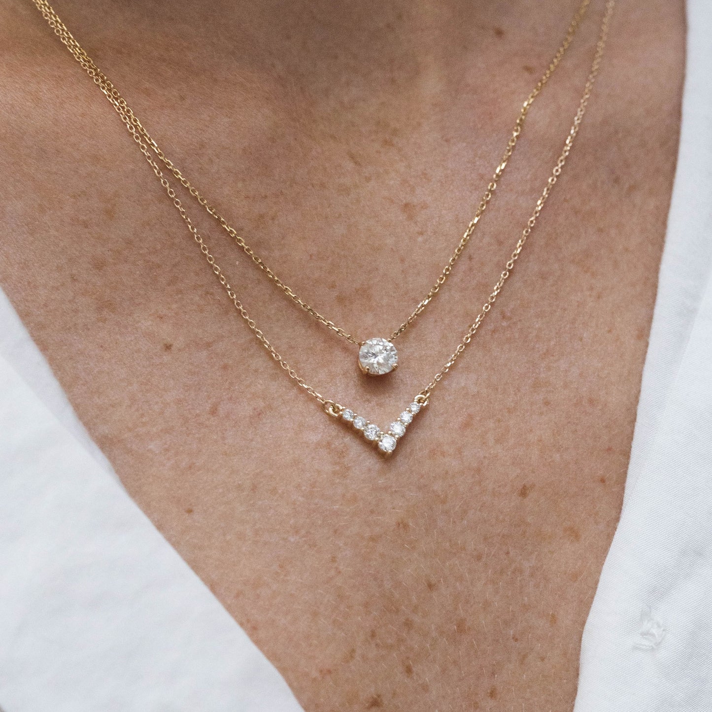 V Diamond Necklace