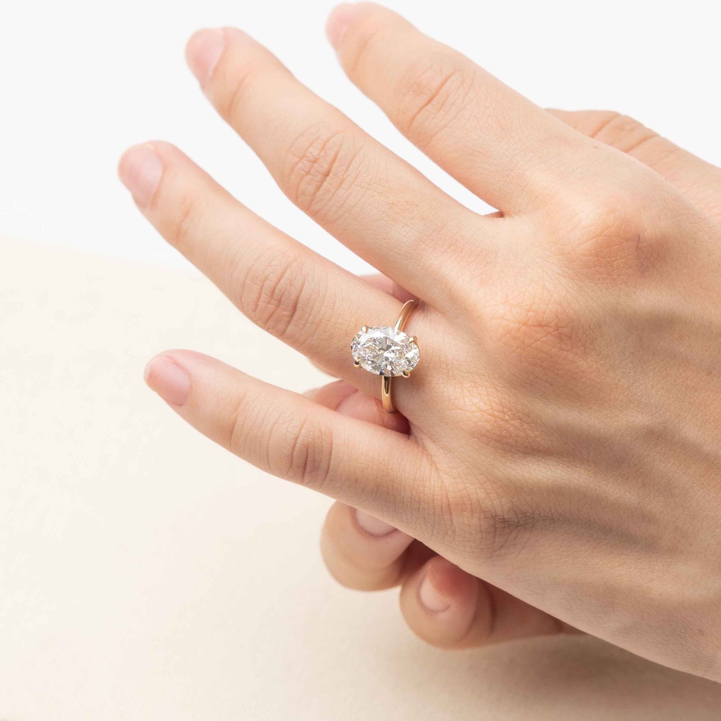 Kelsey - 3.02ct Lab Grown Oval Engagement Ring