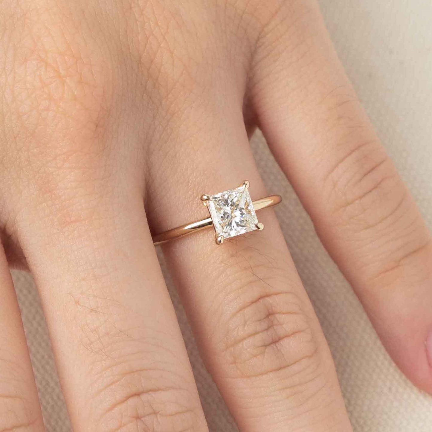 Ella - 1.26ct Earth Mined Princess Engagement Ring