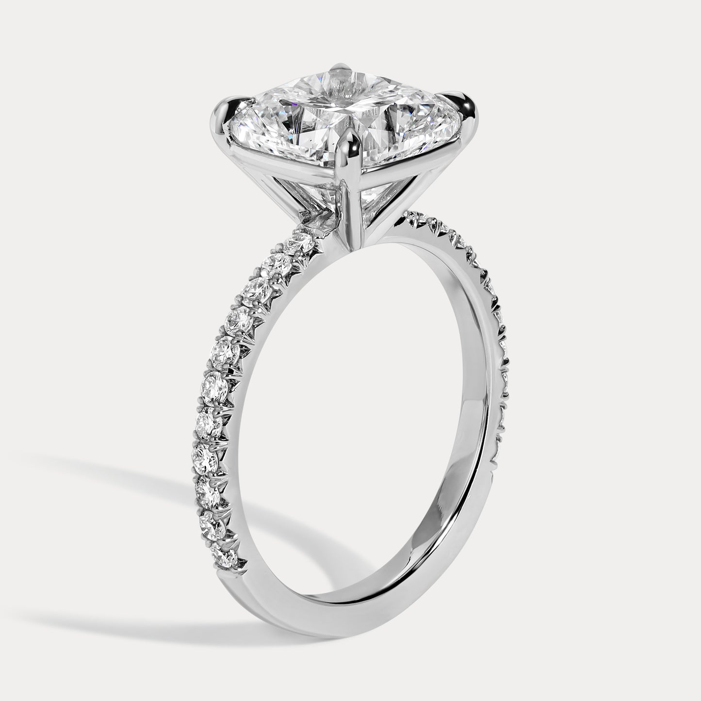 Michelle - 3.04ct Earth Mined Cushion Engagment Ring