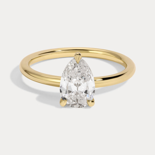 Melissa - 1.01ct Earth Mined Antique Pear Engagement Ring