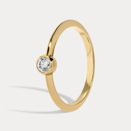 Single Round Bezel Diamond Band