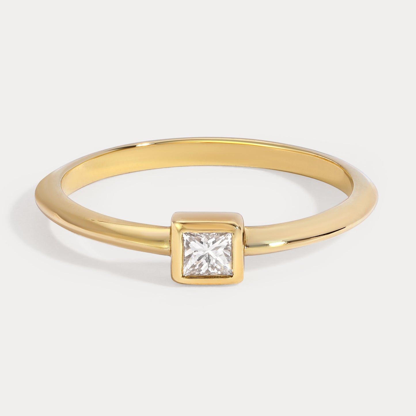 Single Princess Bezel Diamond Band