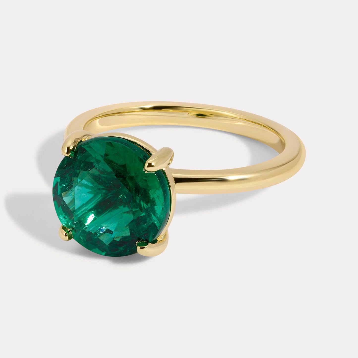 Casey - 4.98ct Earth Mined Round Emerald Ring