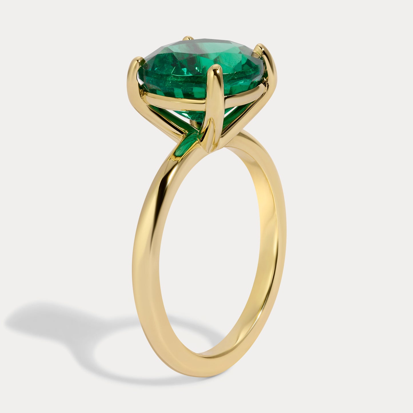 Casey - 4.98ct Earth Mined Round Emerald Ring