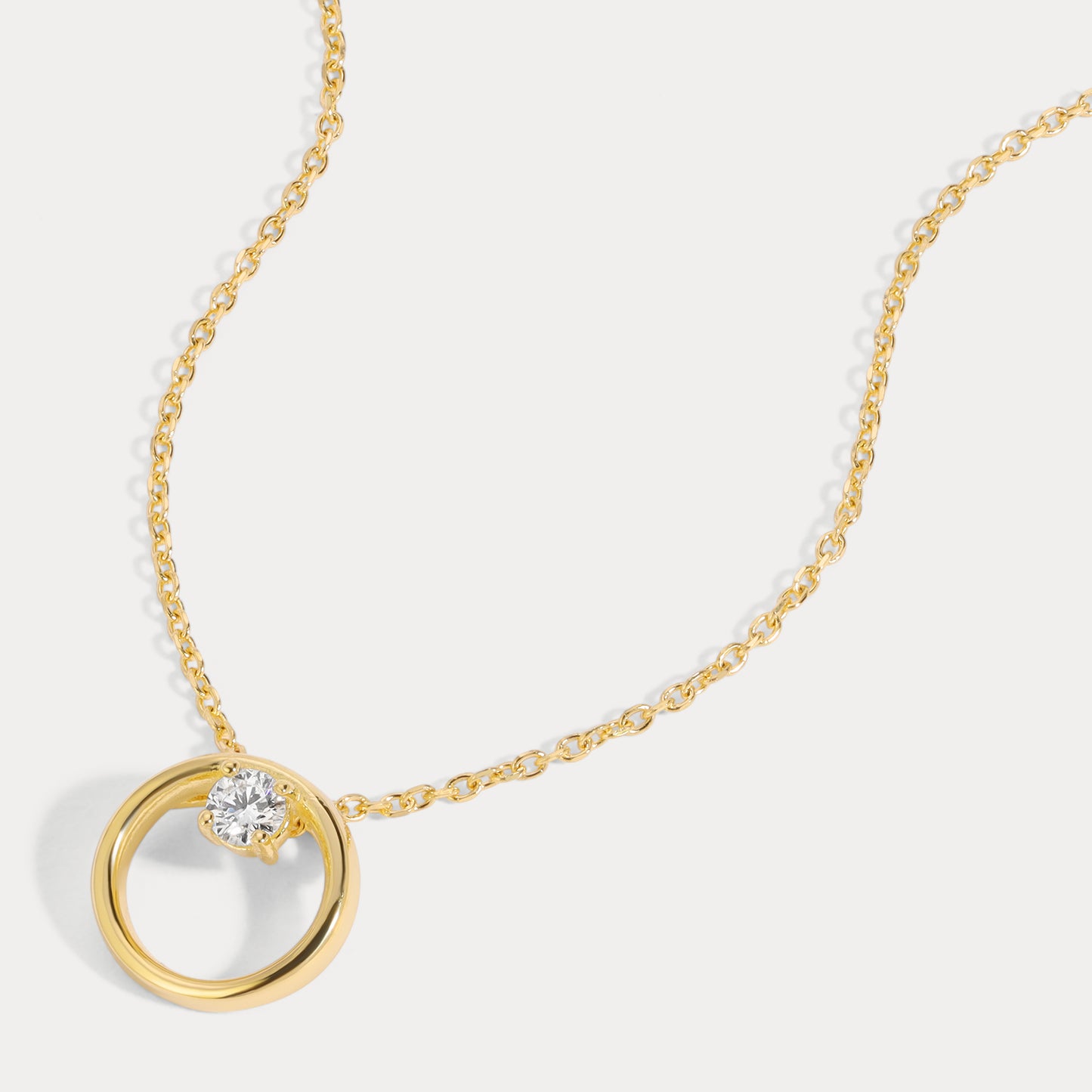 Open Circle Diamond Necklace