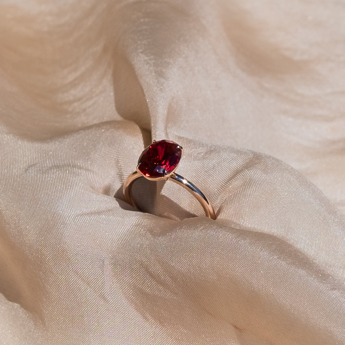 Rose - 3.76ct Lab Grown Ruby Cocktail Ring