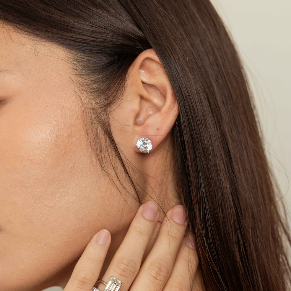 Martini Round Diamond Studs