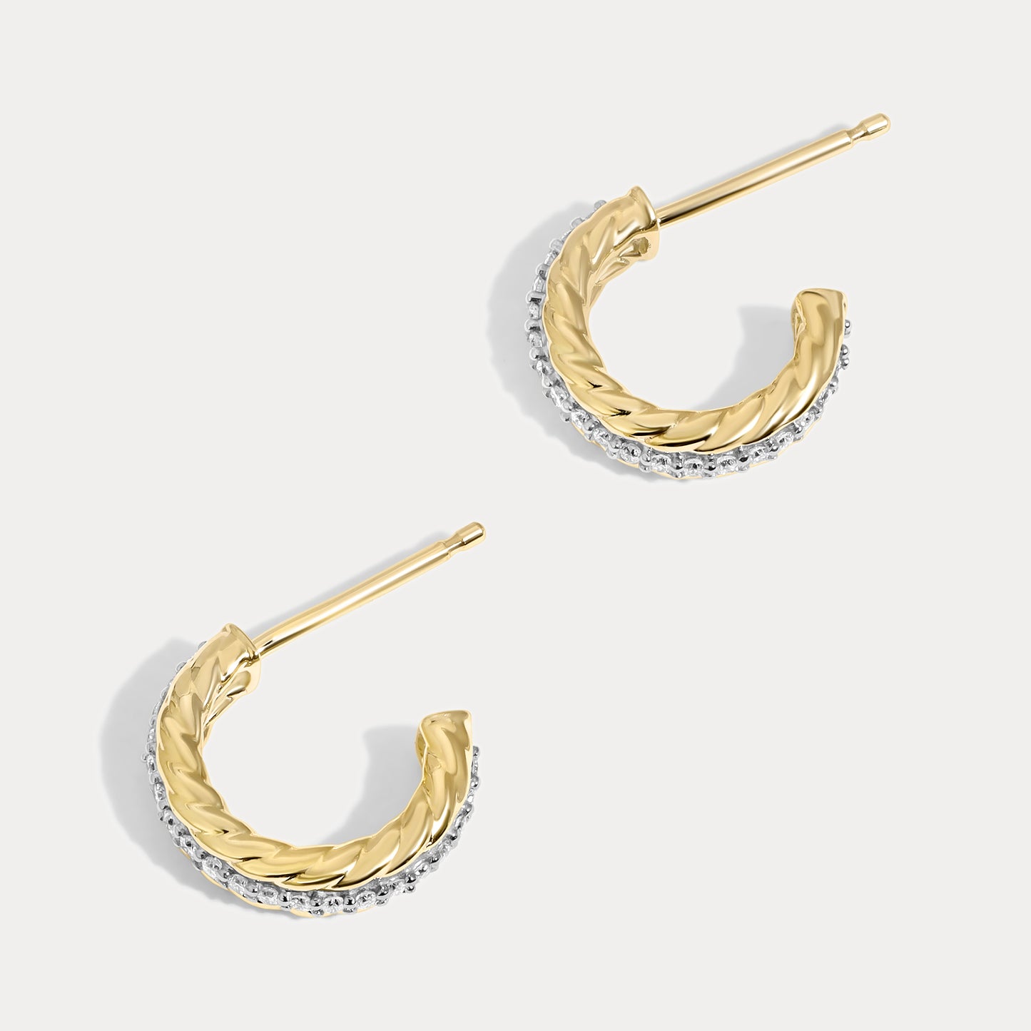 Rope Diamond Hoops