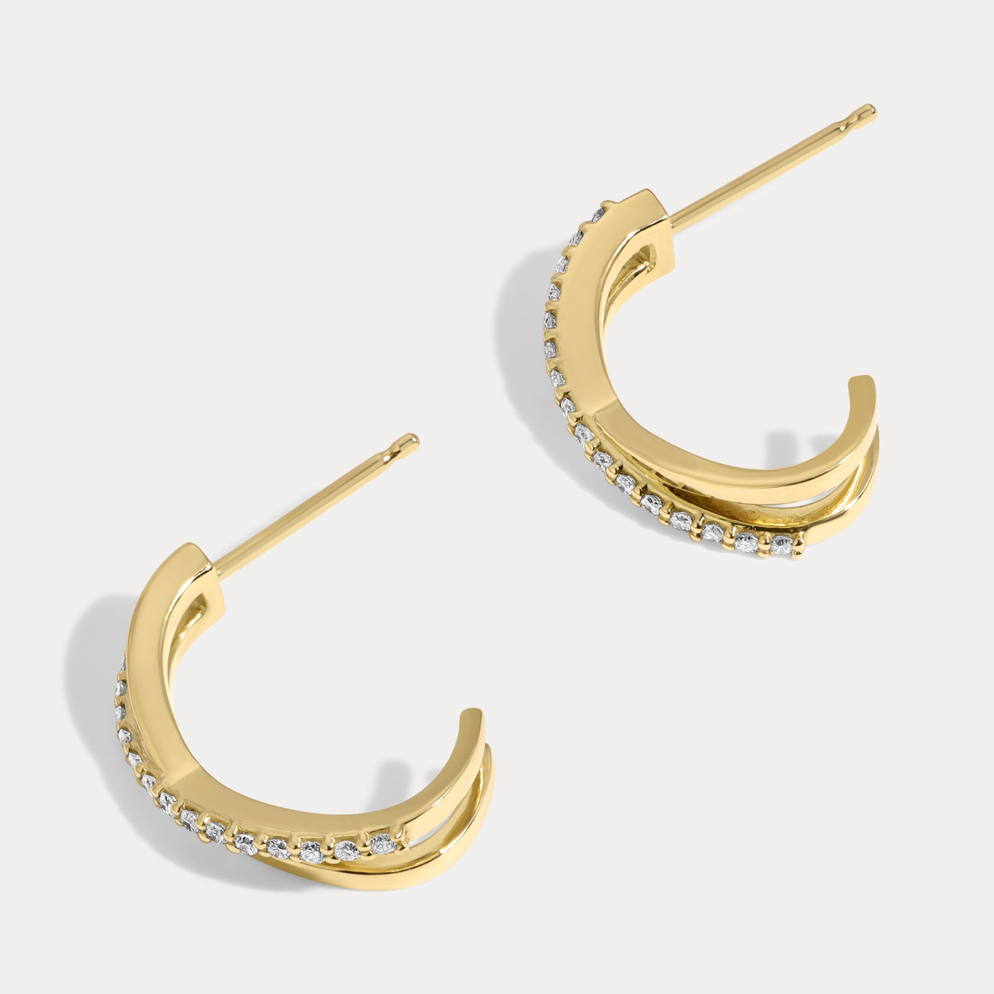 Criss Cross Diamond Hoops