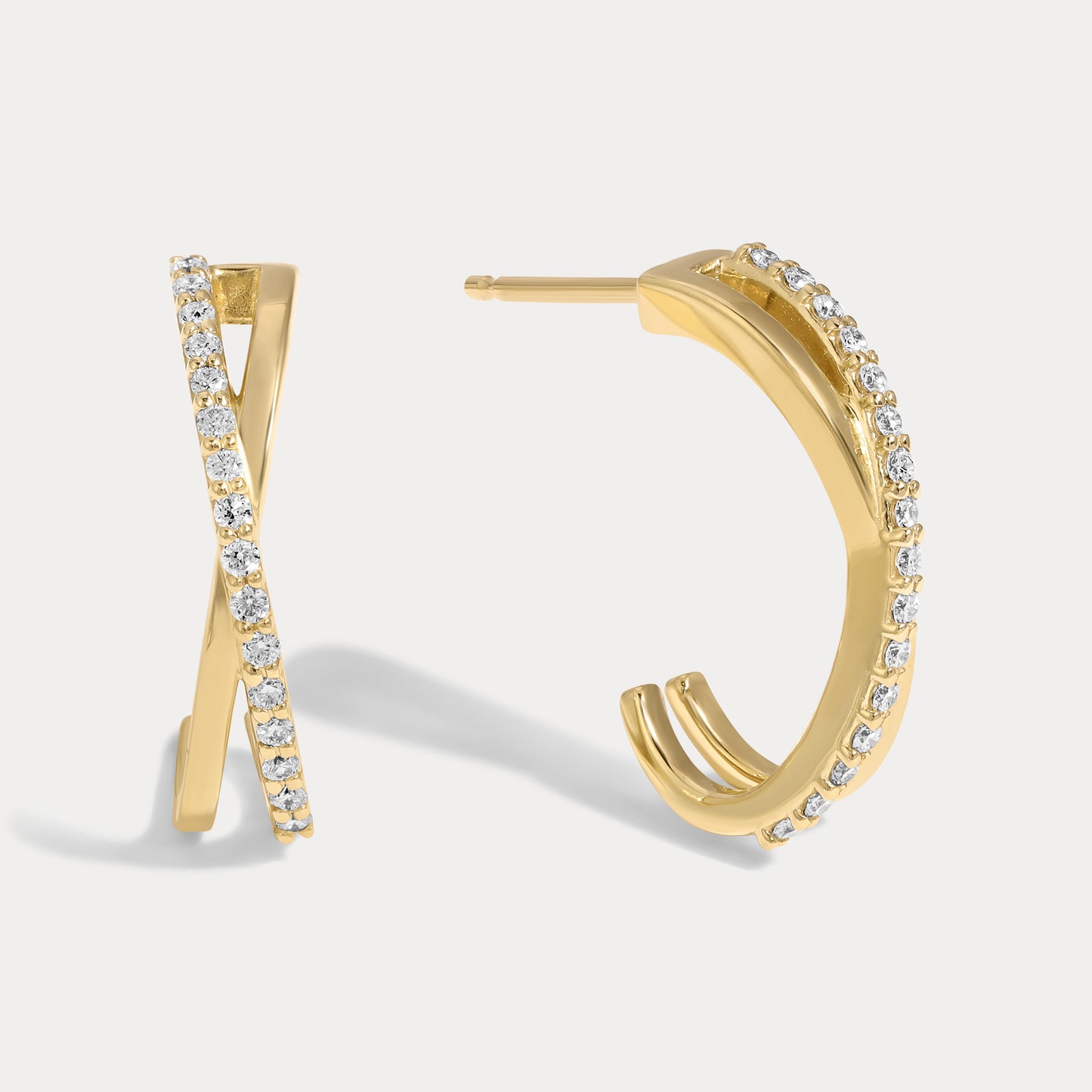 Criss Cross Diamond Hoops