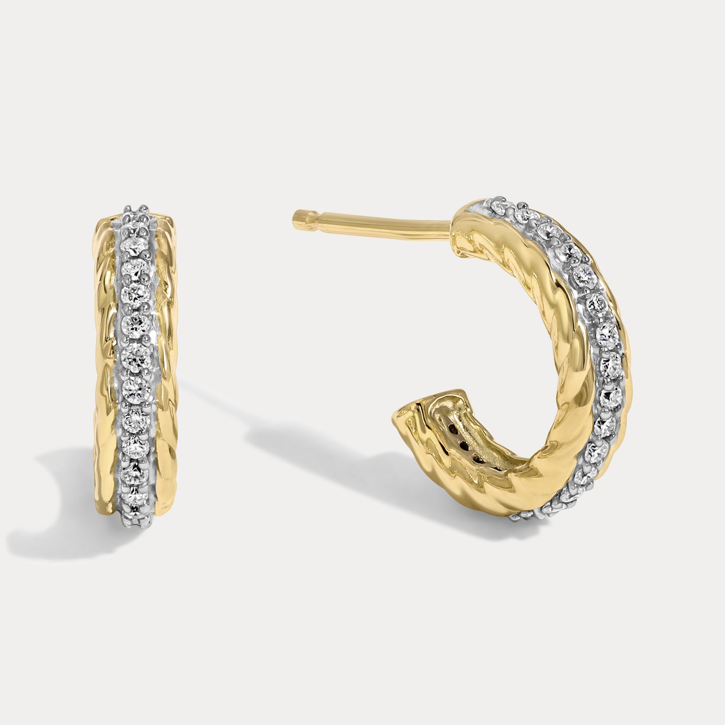 Rope Diamond Hoops