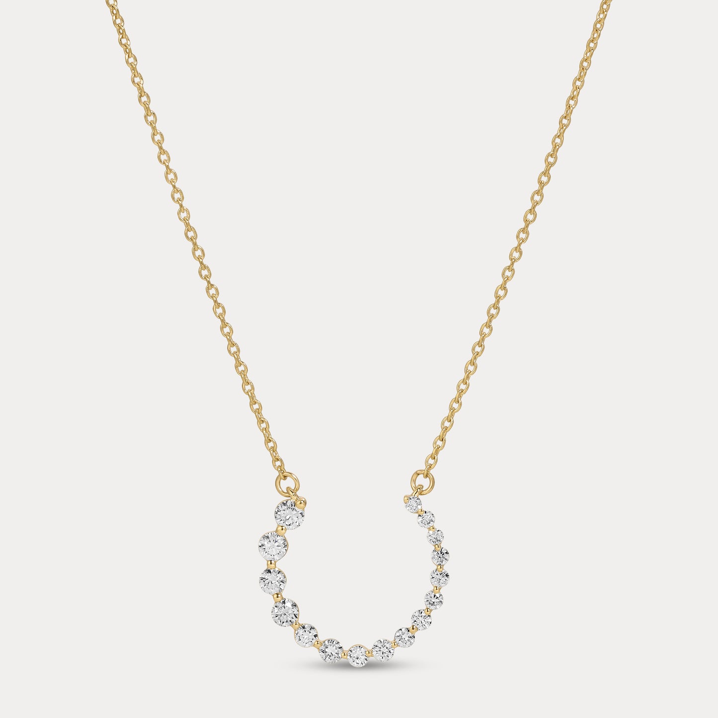 Graduating Round Diamond Necklace