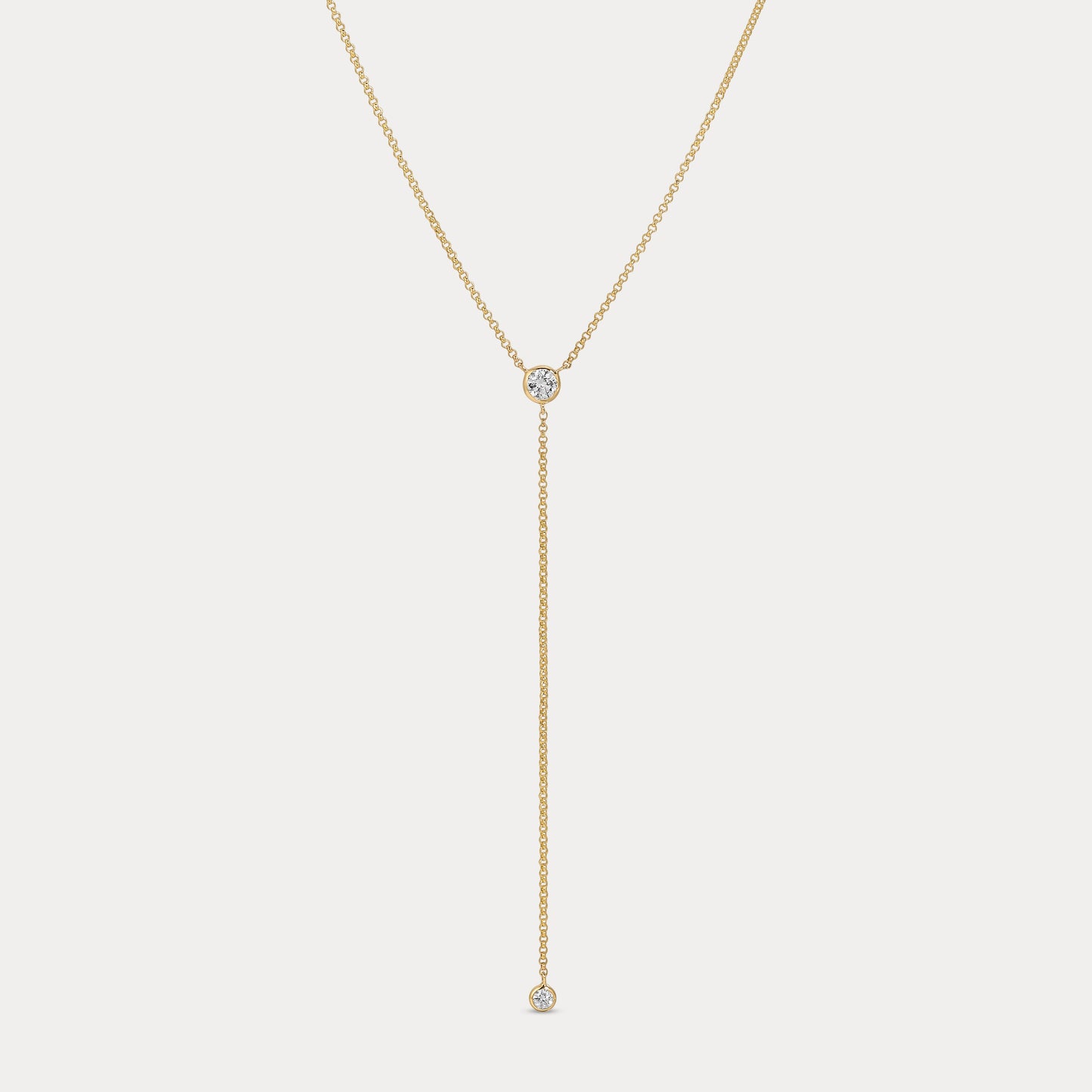 Bezel Drop Diamond Necklace