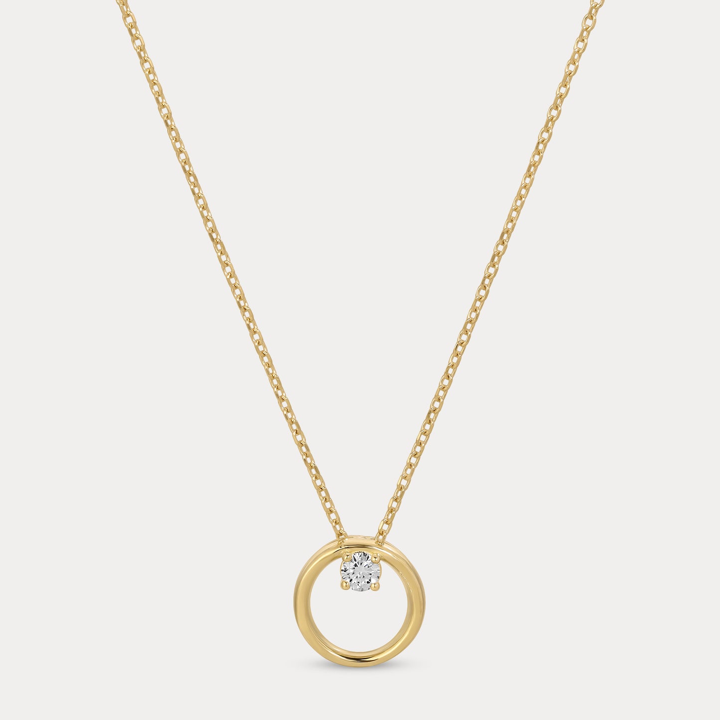 Open Circle Diamond Necklace