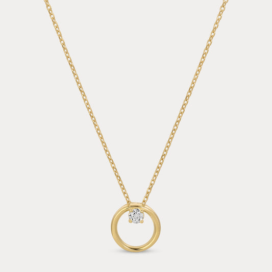 Open Circle Diamond Necklace