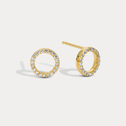 Circle Diamond Studs