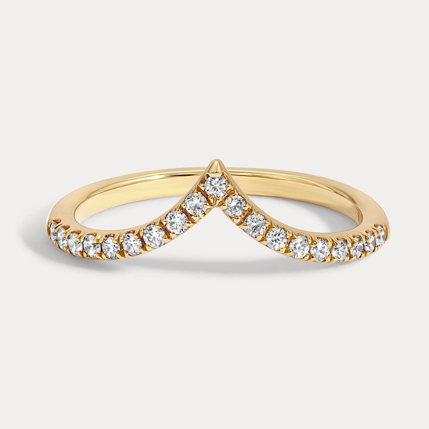 V-Shaped U-Pavé Diamond Band