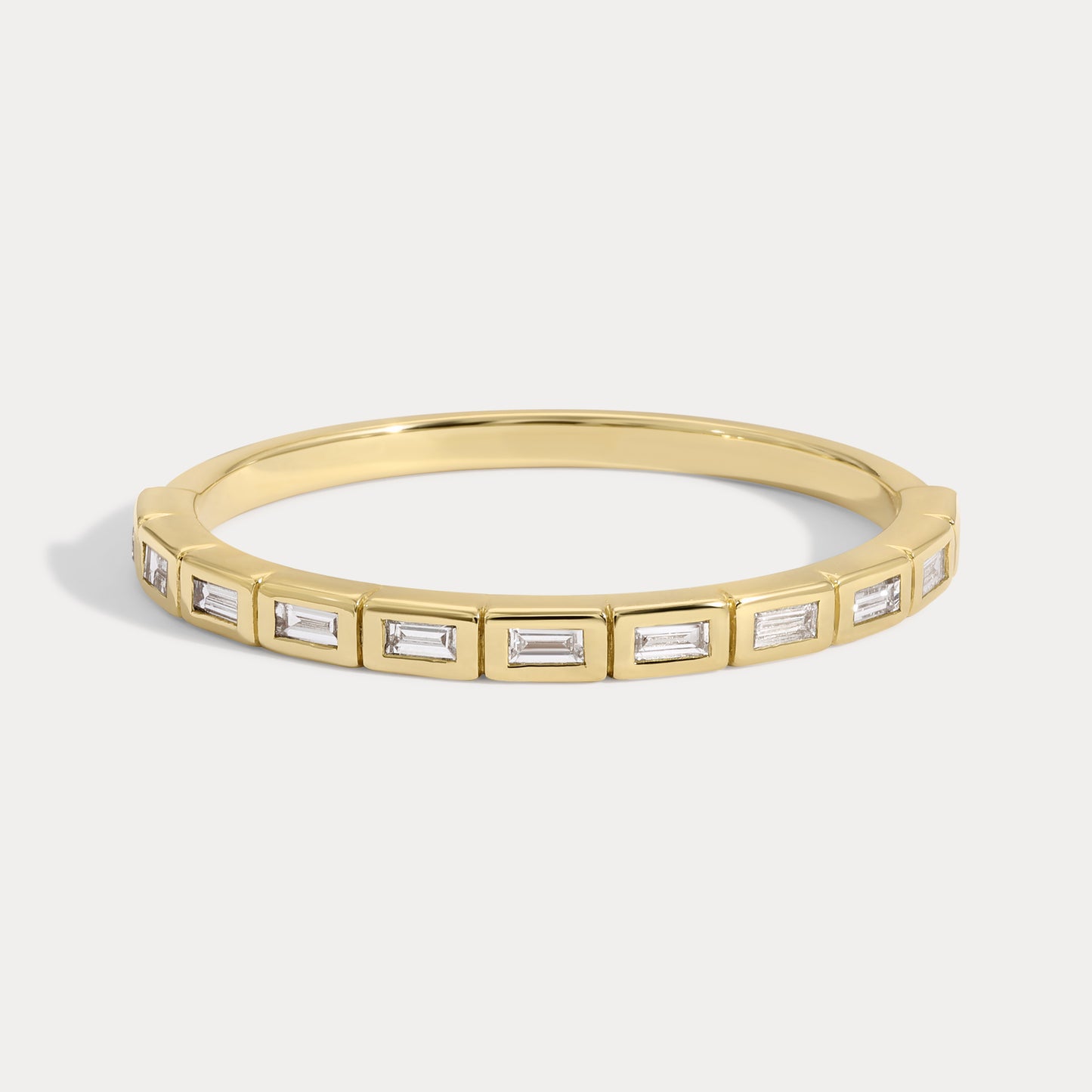 East West Baguette Bezel Diamond Band