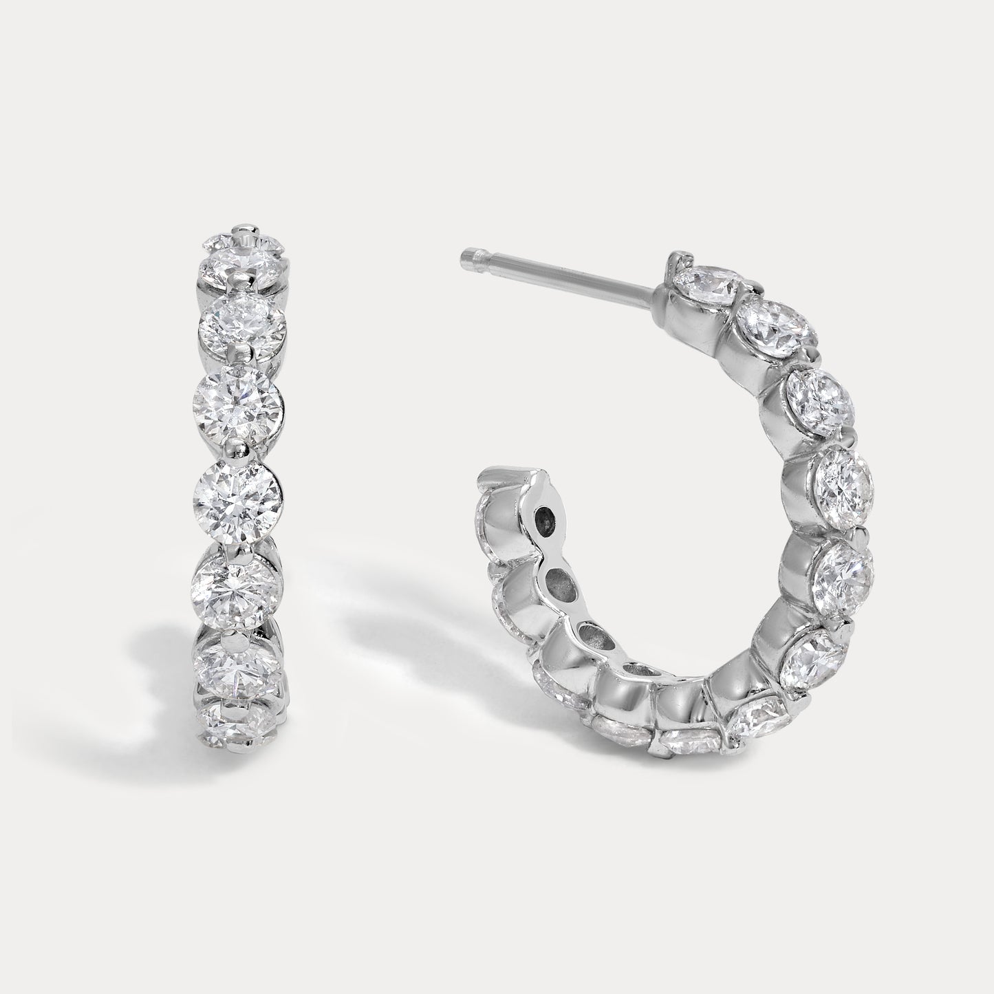 Round Diamond Hoops