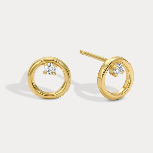 Open Circle Diamond Studs