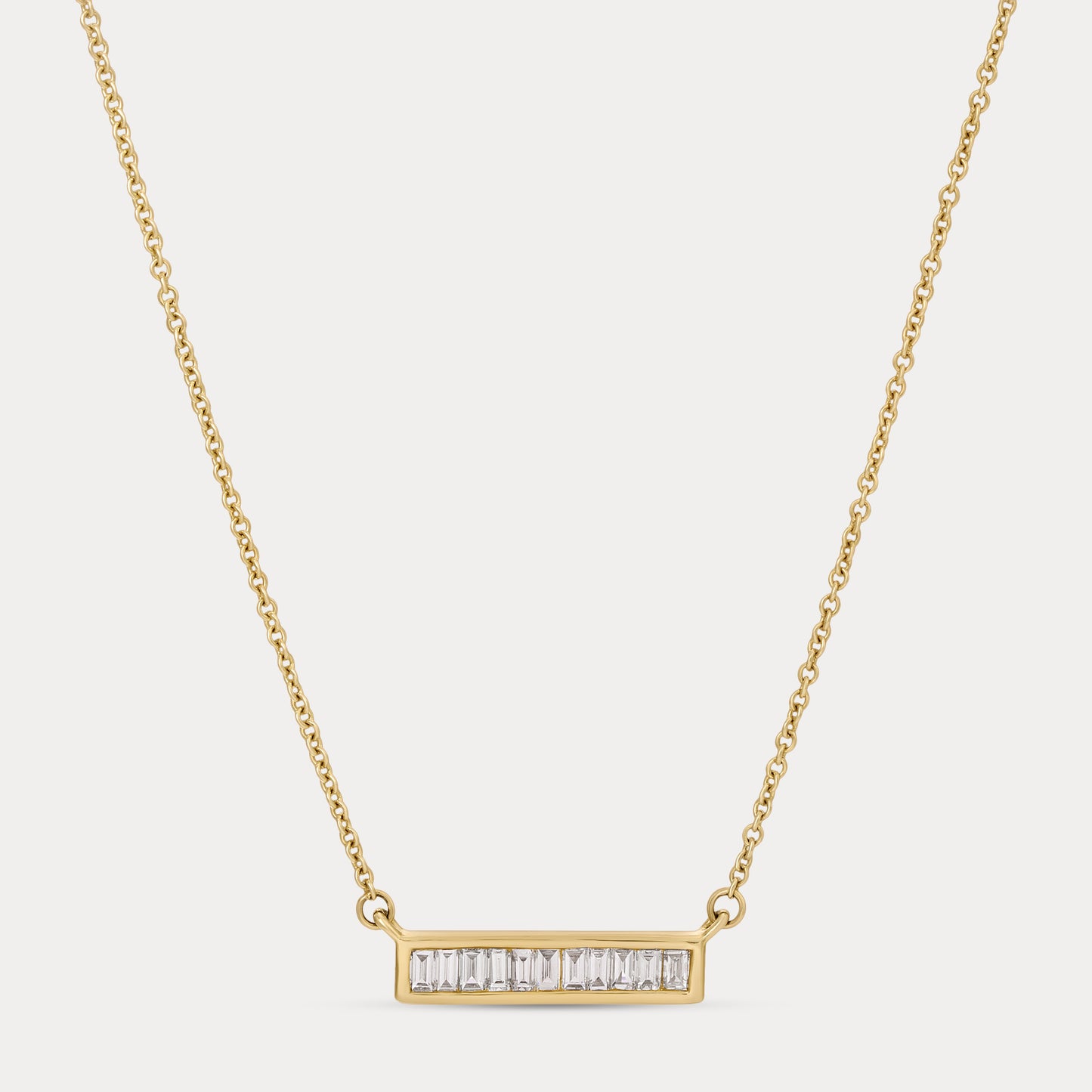 Baguette Bar Diamond Necklace