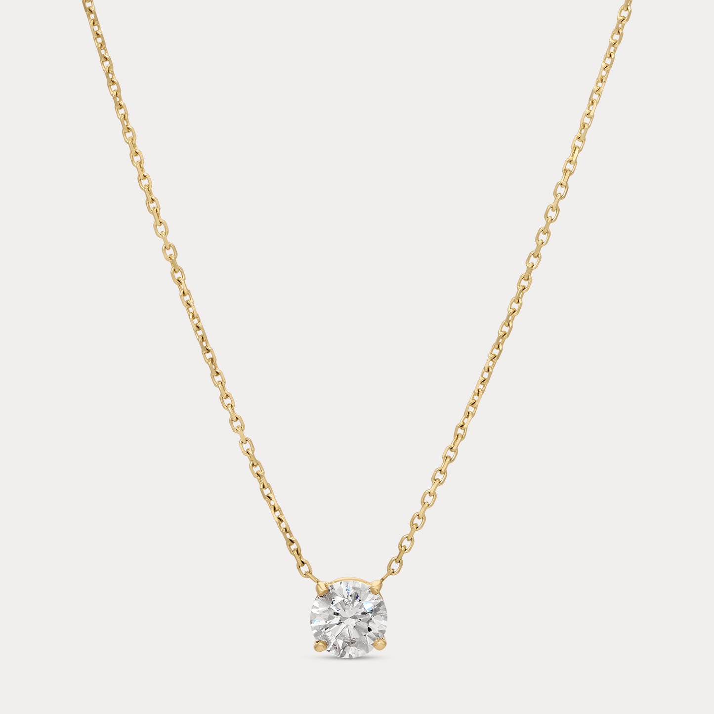 Round Solitaire Diamond Necklace