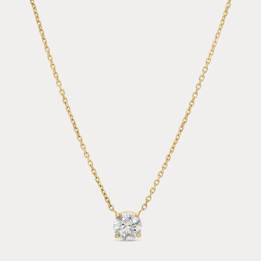 Round Solitaire Diamond Necklace