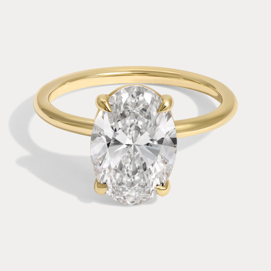 Kelsey - 3.02ct Lab Grown Oval Engagement Ring