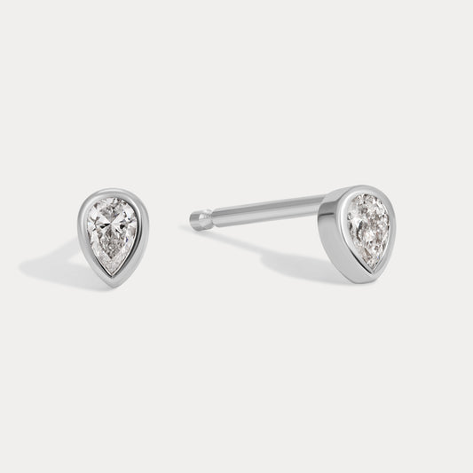 Pear Bezel Diamond Studs