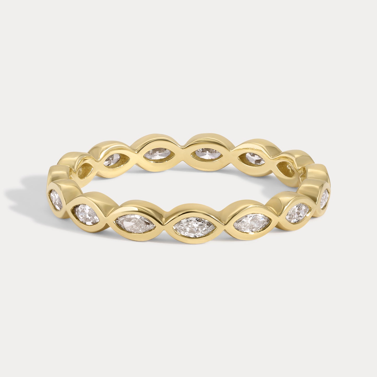 East West Marquise Bezel Eternity Diamond Band