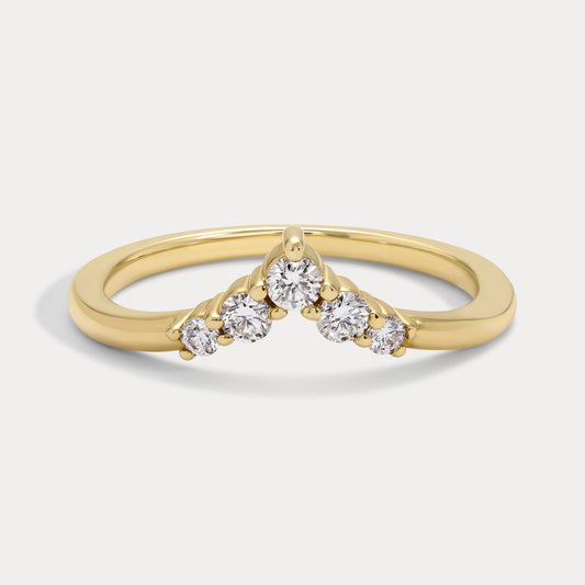 V-Shaped Round Diamond Band