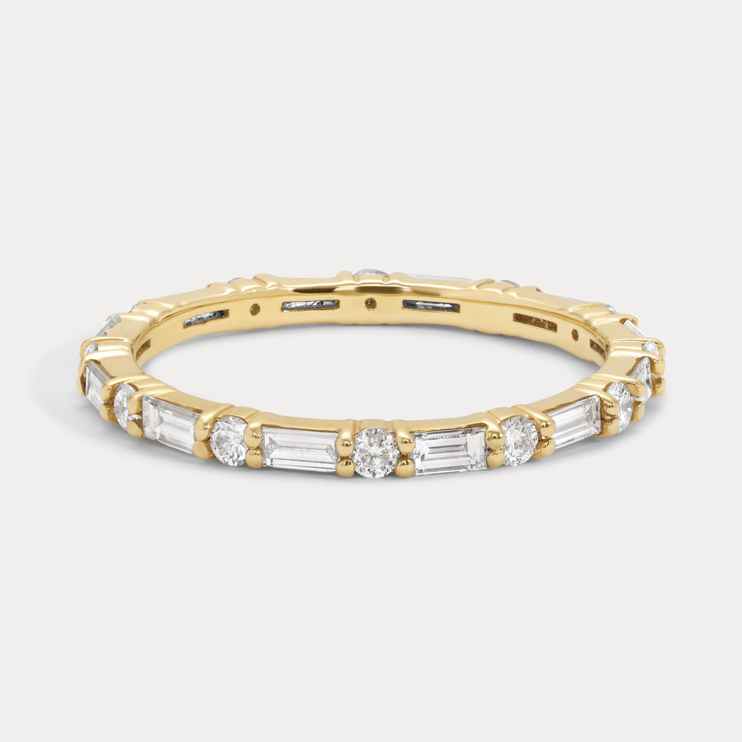 Baguette and Round Alternating Eternity Diamond Band