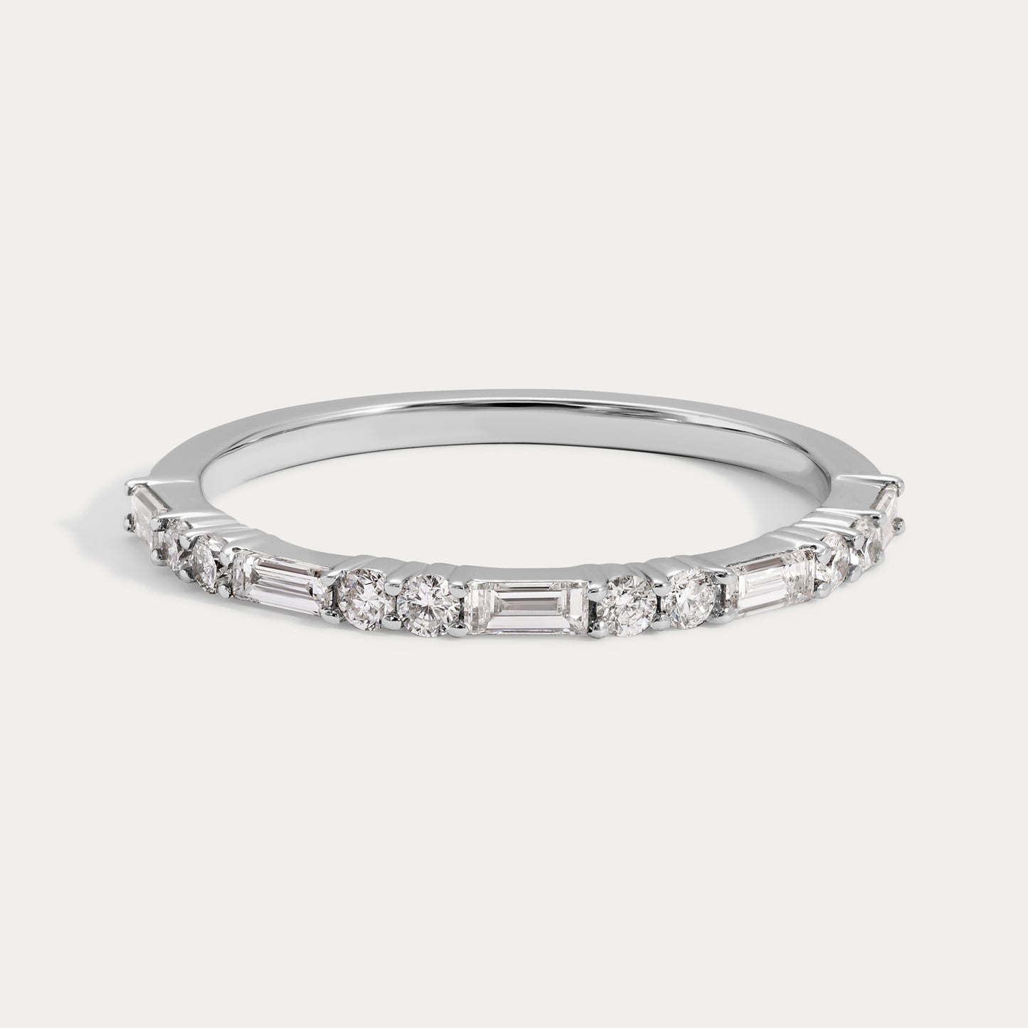 Baguette and Double Round Alternating Eternity Diamond Band