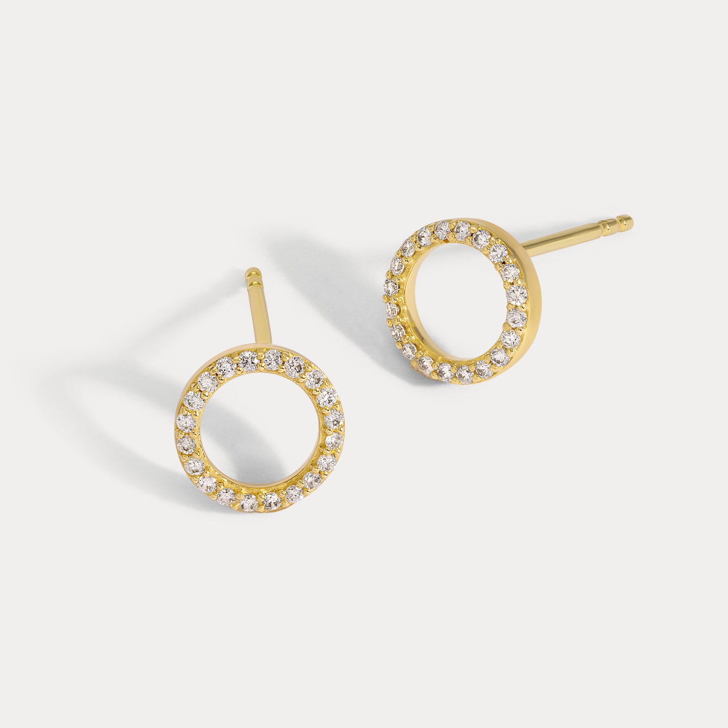 Circle Diamond Studs