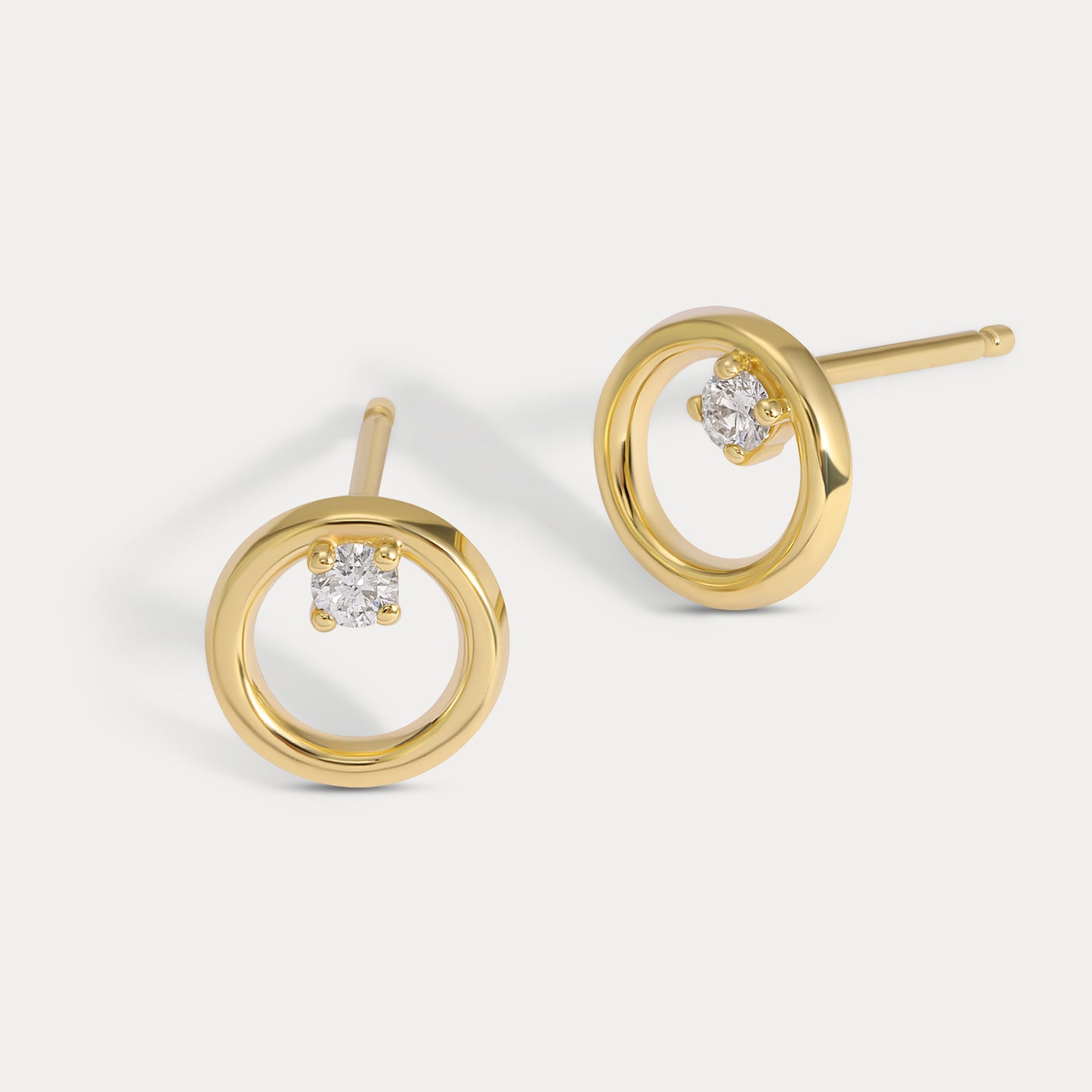 Open Circle Diamond Studs