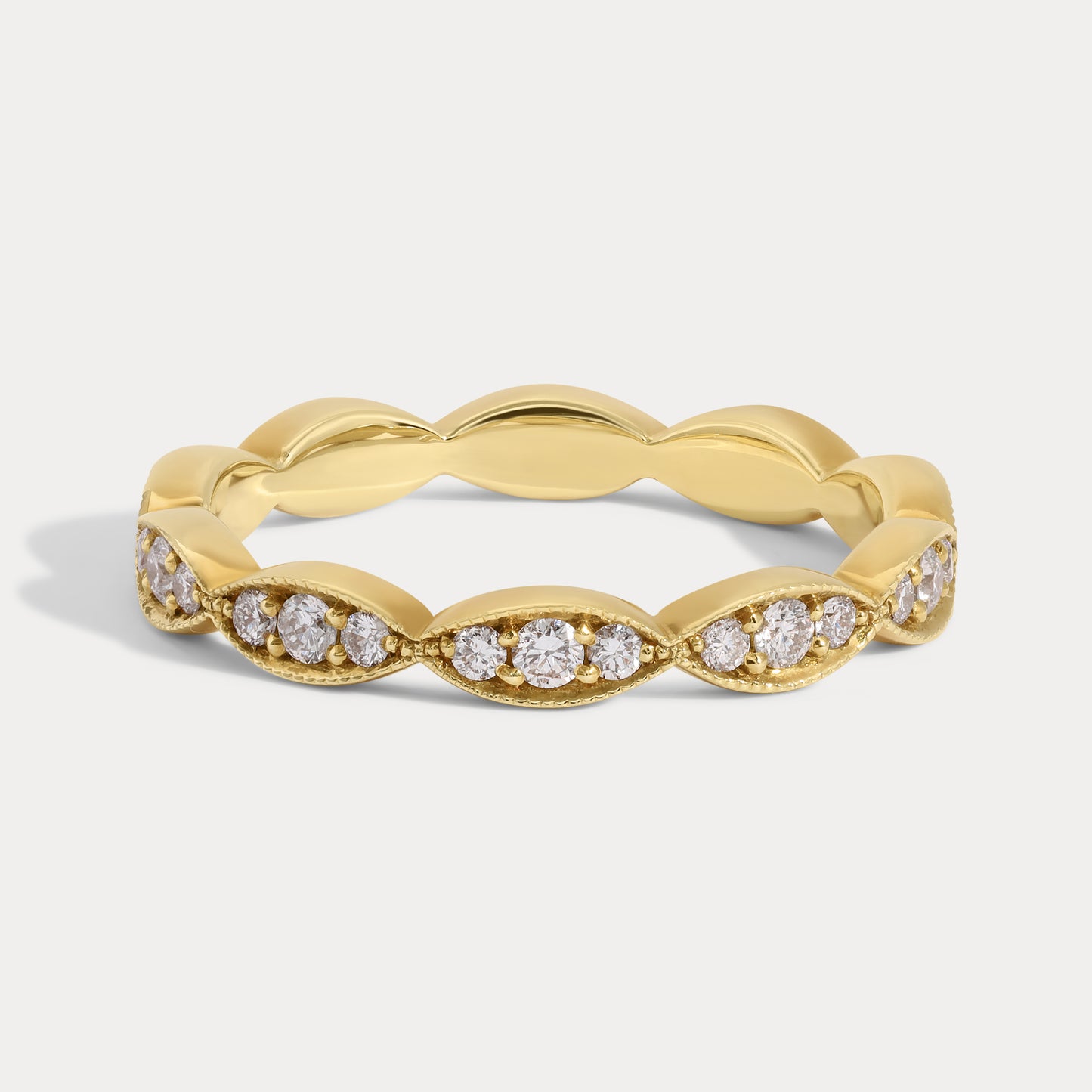 Chevron Round Eternity Diamond Band