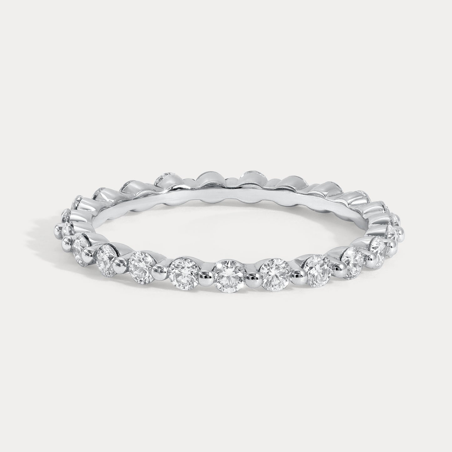 Dainty Single Prong Round Eternity Diamond Band