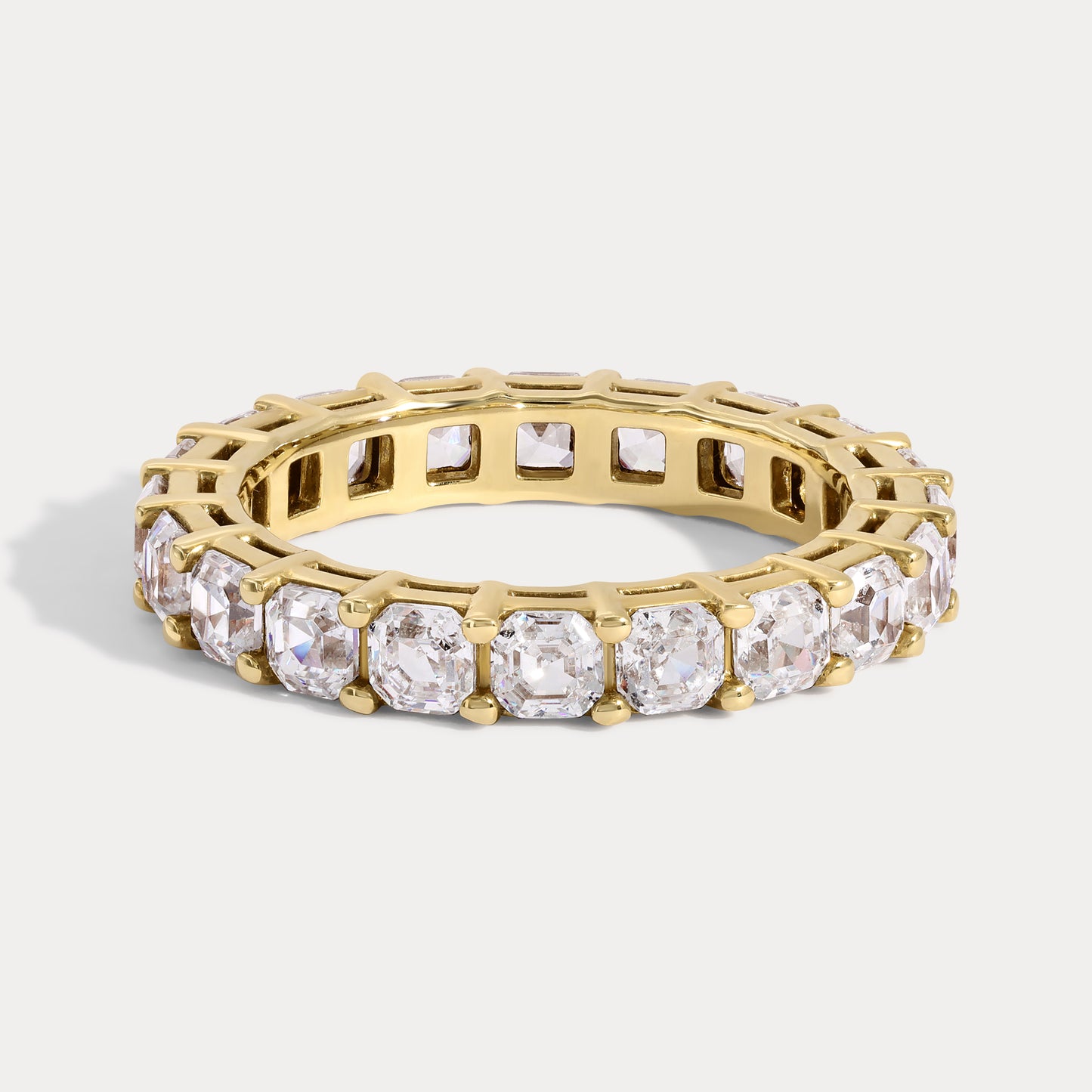 Double Prong Asscher Eternity Diamond Band