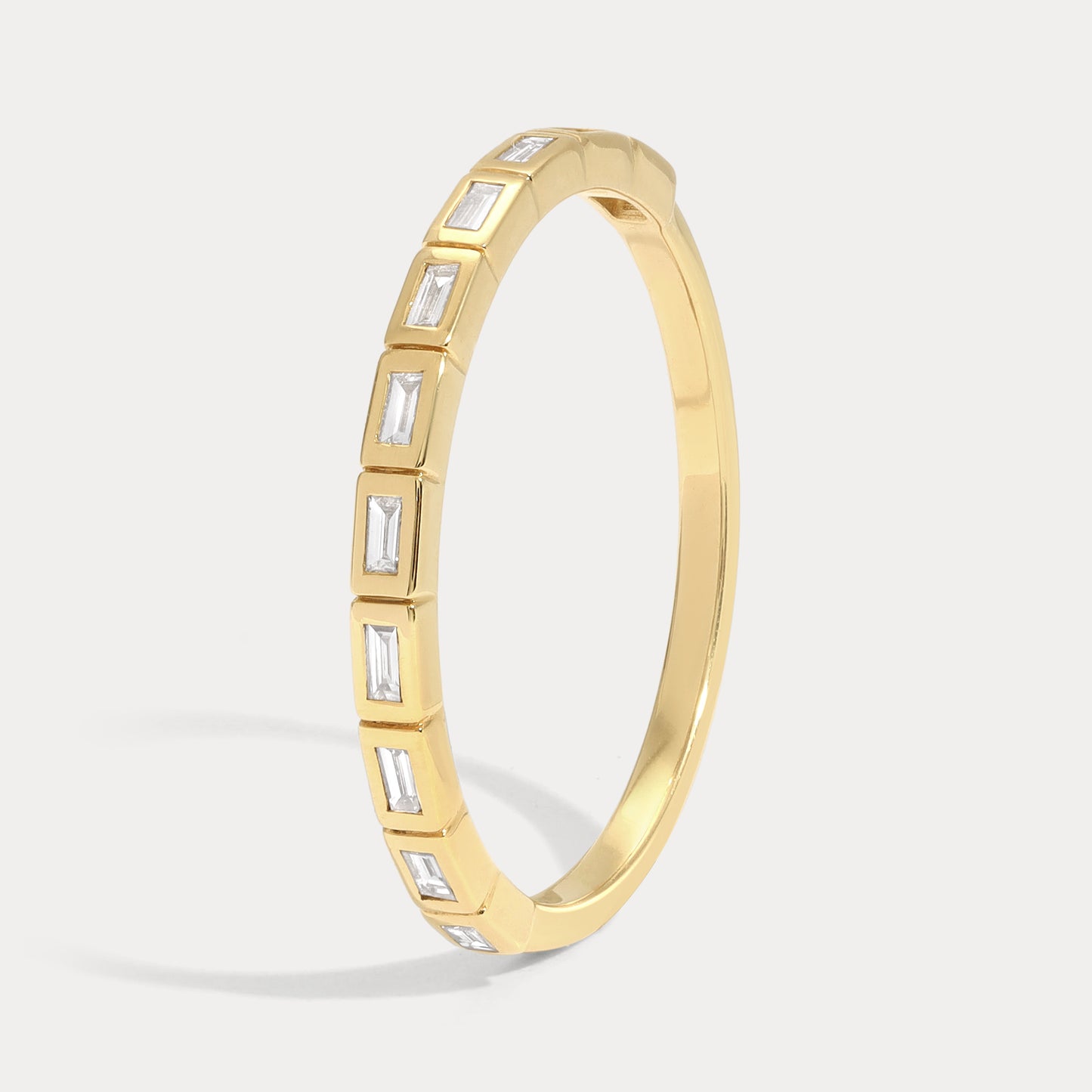 East West Baguette Bezel Diamond Band