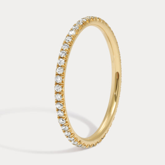 Dainty French Pavé Eternity Diamond Band