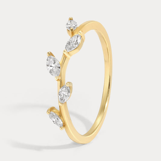 Leaf Marquise Diamond Band