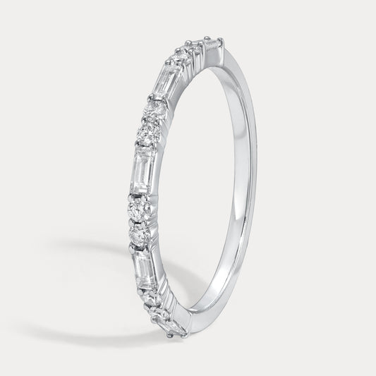 Baguette and Double Round Alternating Eternity Diamond Band