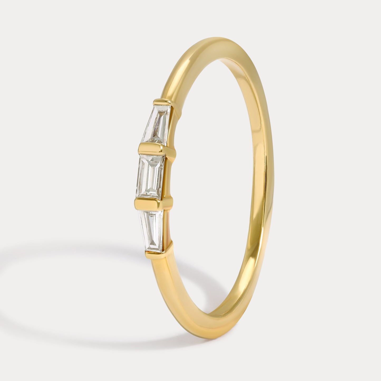 East West Three Stone Baguette Diamond Band