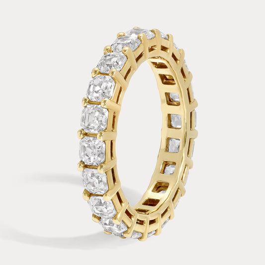 Double Prong Asscher Eternity Diamond Band