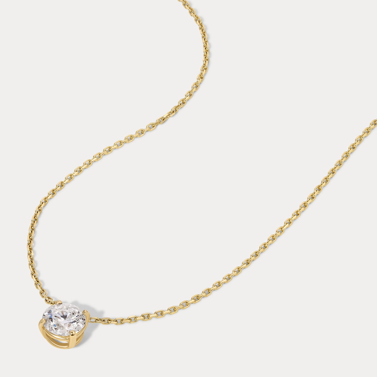 Round Solitaire Diamond Necklace