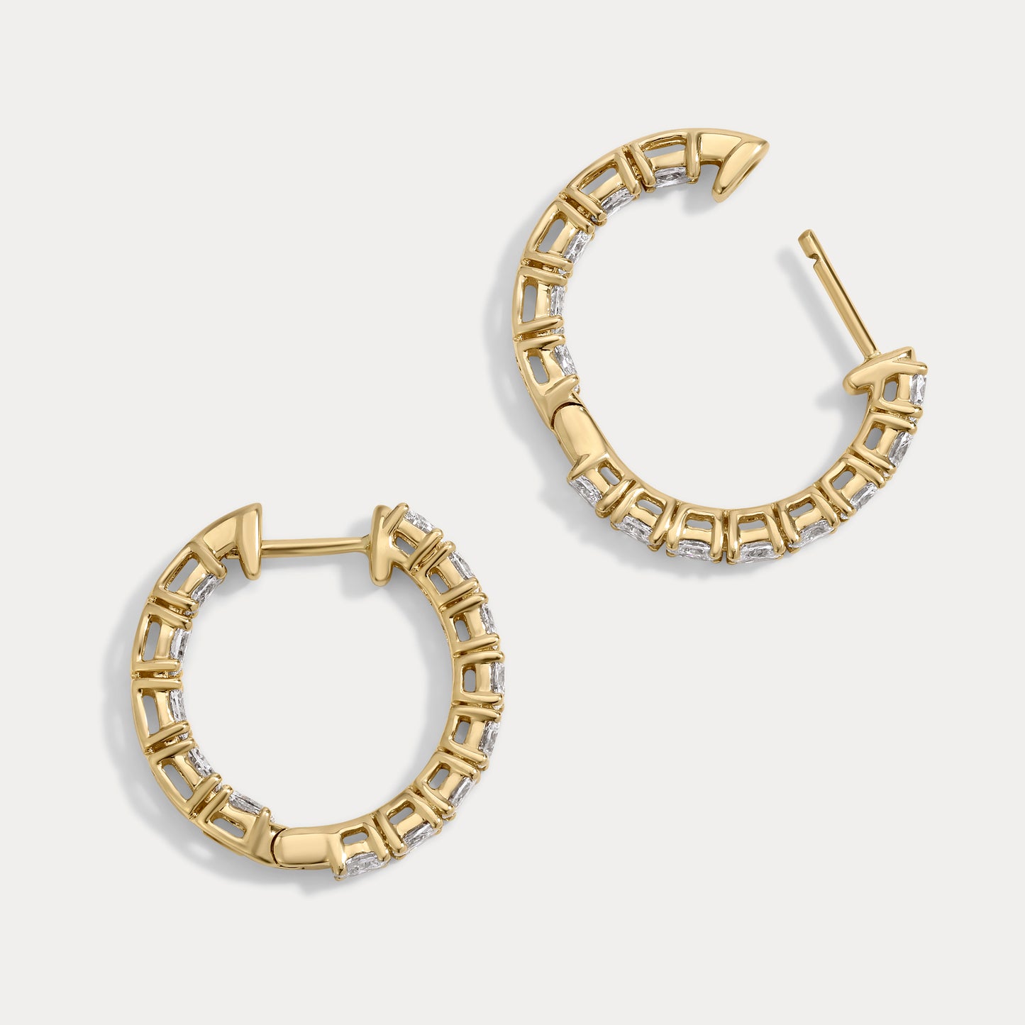 Oval Diamond Hoops