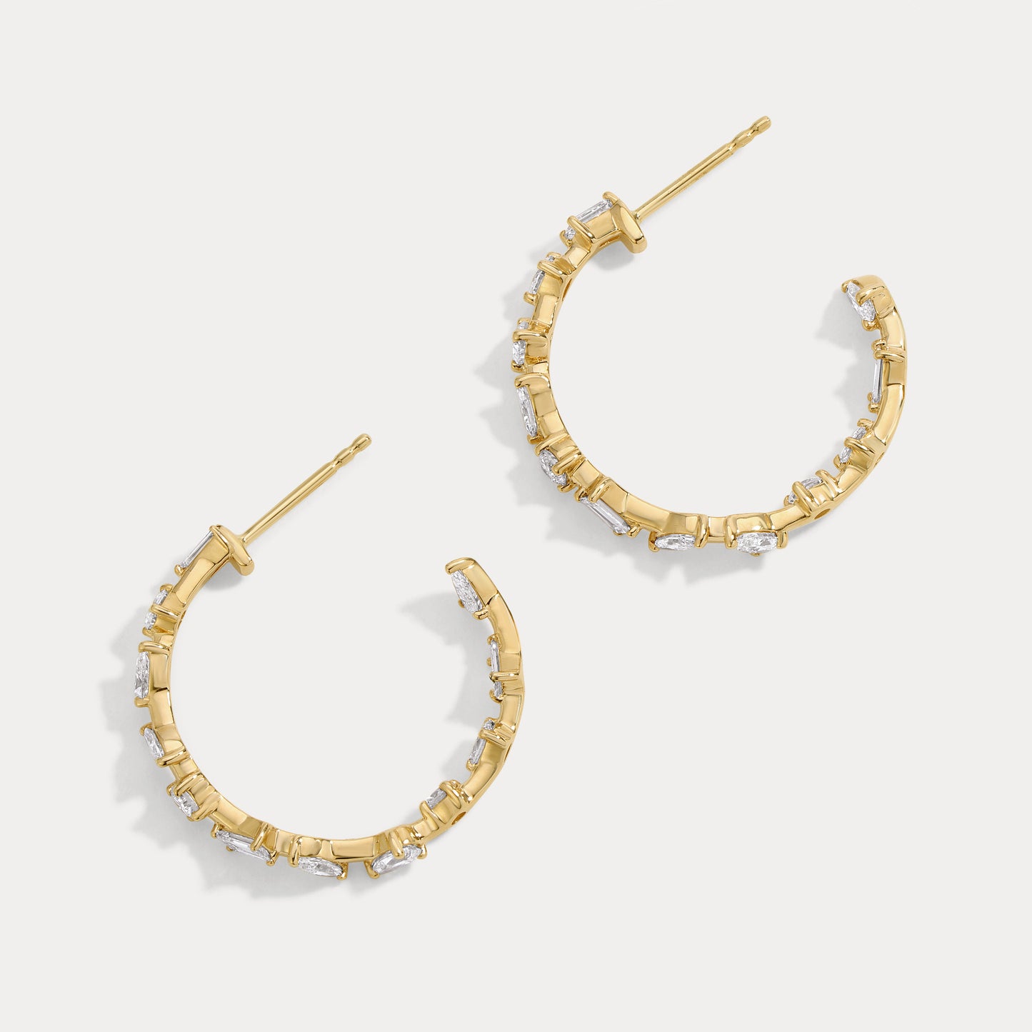 Mixed Shape Diamond Hoops