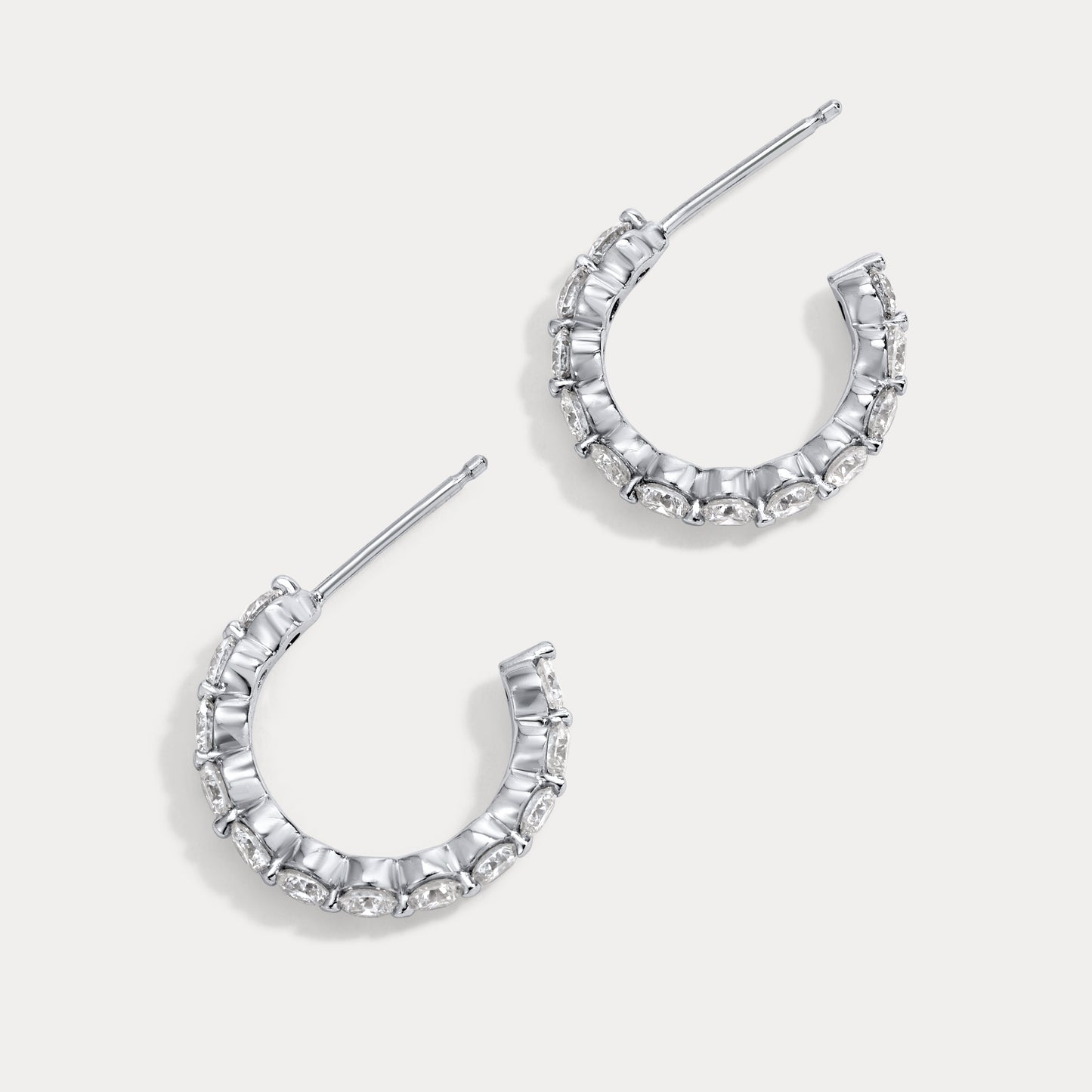 Round Diamond Hoops