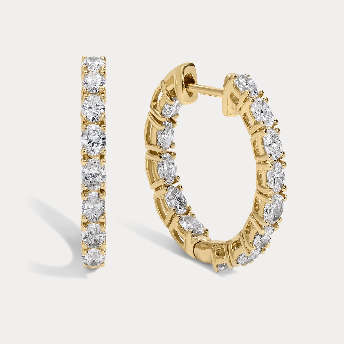 Oval Diamond Hoops